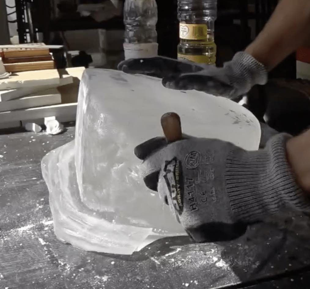 Glass after casting