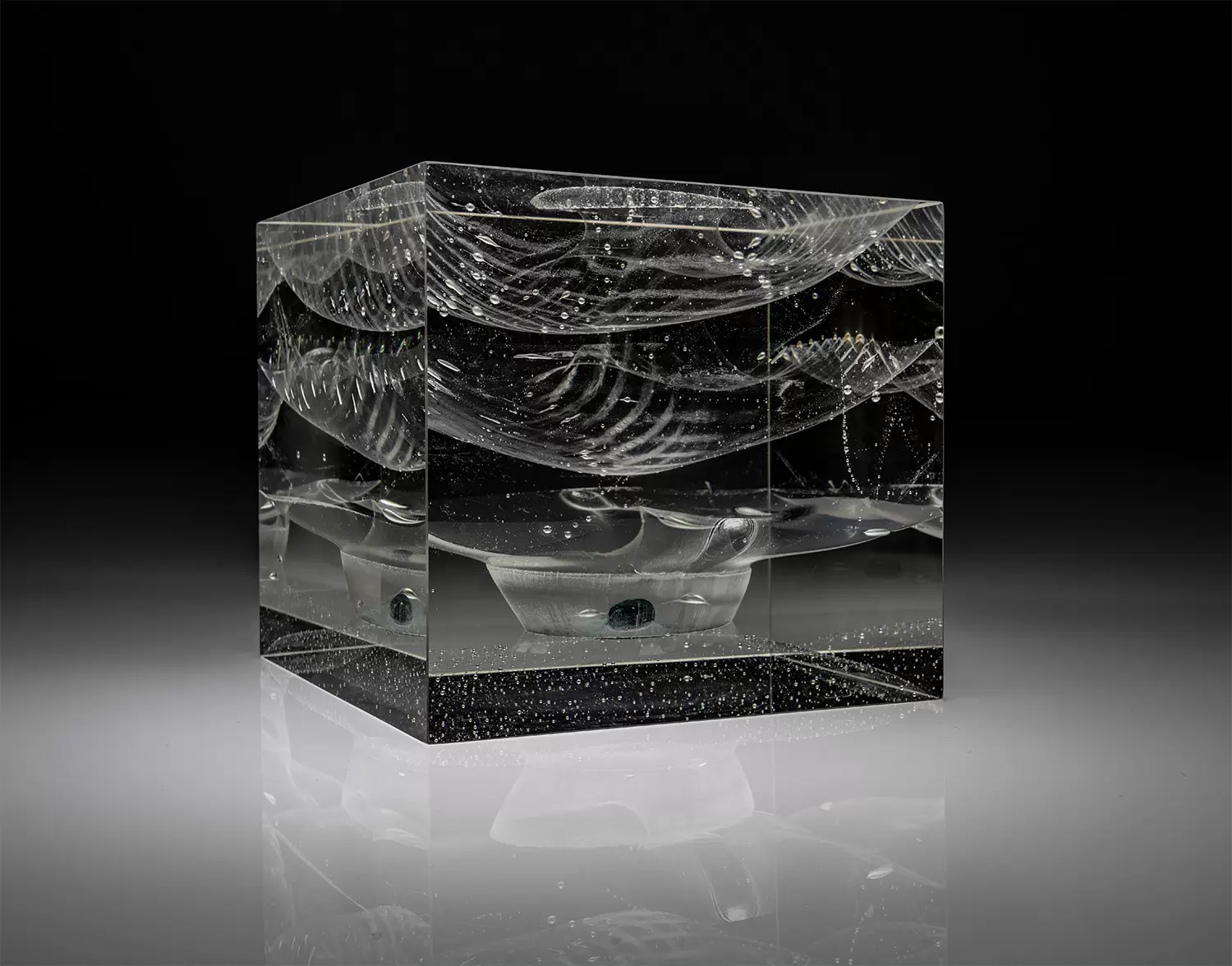 Embryo crystal glass sculpture