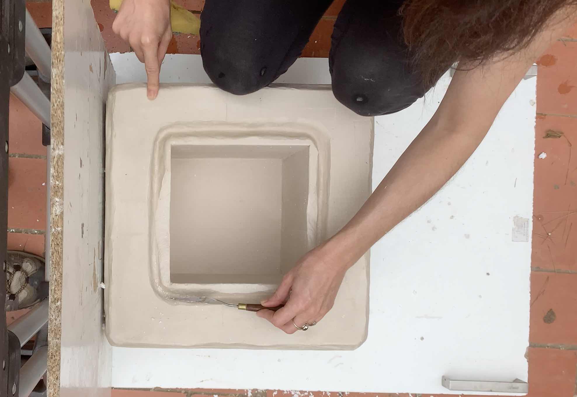 glass-casting-mold-material Finished mold created using a plaster-silica investment mix.